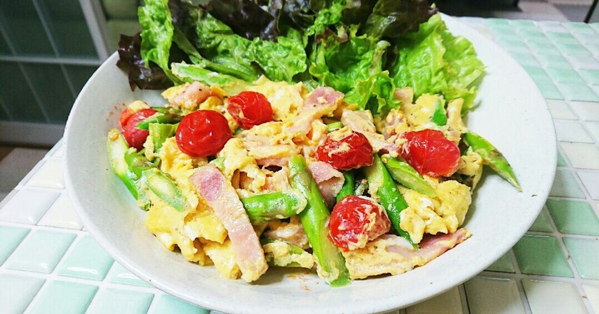 基本からアレンジまで！思わずつくりたくなる「アスパラ 卵 ミニトマト