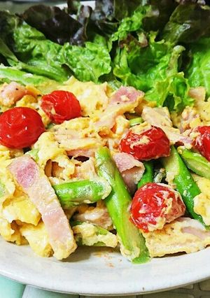 アスパラとミニトマトの卵炒め☆-レシピのメイン写真