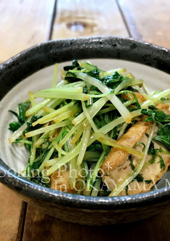 水菜と厚揚げの醤油炒め-レシピのメイン写真