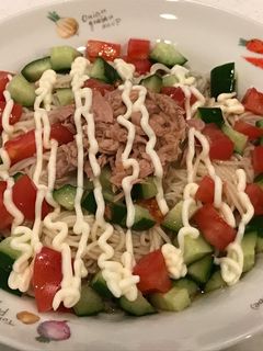 トマキュウツナマヨの冷やしそうめん!-レシピのメイン写真