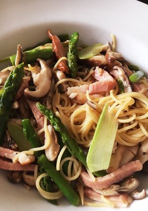 ウドとキノコとアスパラベーコンのパスタ-レシピのメイン写真