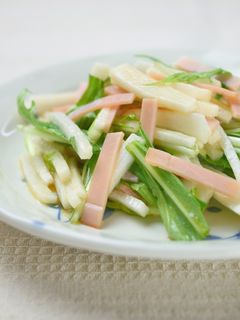 ハムと水菜と長芋のさっぱりサラダ-レシピのメイン写真
