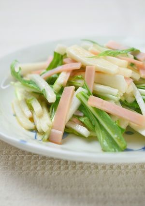 ハムと水菜と長芋のさっぱりサラダ-レシピのメイン写真