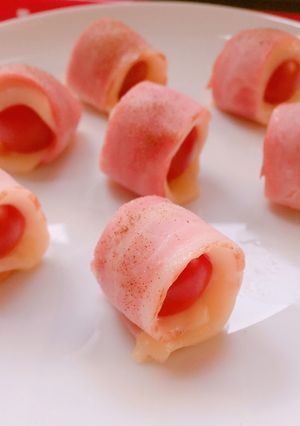 超簡単!ミニトマトのベーコンチーズ巻き-レシピのメイン写真