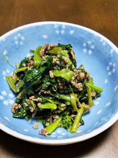ほうれん草大量消費!ひき肉マヨポン炒め-レシピのメイン写真