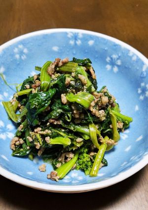 ほうれん草大量消費！ひき肉マヨポン炒め-レシピのメイン写真
