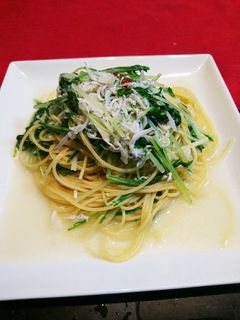 水菜としらすの超簡単パスタ♪-レシピのメイン写真