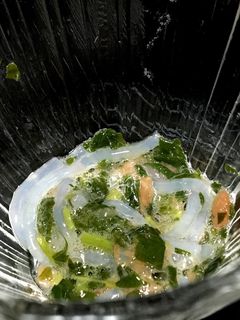夏にぴったり☆モロヘイヤと白滝の梅和え-レシピのメイン写真