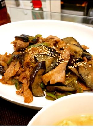 なすと豚肉のにんにく味噌炒め♡-レシピのメイン写真