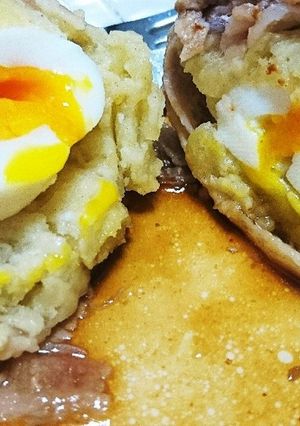 半熟卵のポテサラ肉巻き焼き-レシピのメイン写真