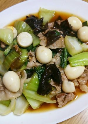 チンゲン菜と生キクラゲの餡掛け～♪-レシピのメイン写真
