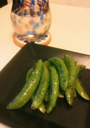 «少量から»スナップエンドウのごま油炒め-レシピのメイン写真