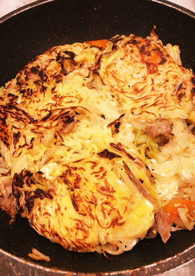 残り物の野菜炒めとそうめんの焼きそば-レシピのメイン写真