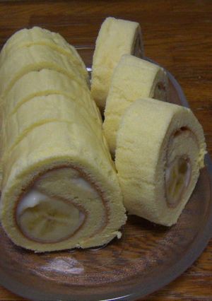 バナナロールケーキ-レシピのメイン写真