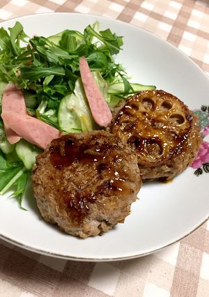 シャキうま！もやし&レンコンバーグ♡-レシピのメイン写真