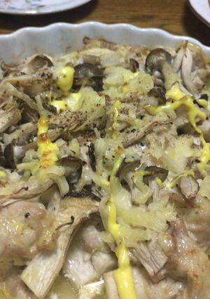 とっても簡単！キノコと豚肉のマヨ焼き-レシピのメイン写真