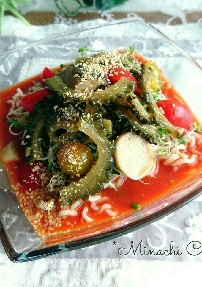 濃厚トマトスープの冷やしらーめん-レシピのメイン写真
