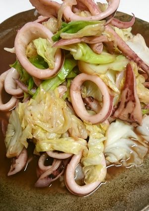簡単♪イカとキャベツのにんにく醤油炒め-レシピのメイン写真