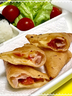 ハム チーズ ミニトマト 春巻き 皮余り-レシピのメイン写真