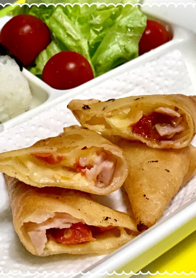 ハム チーズ ミニトマト 春巻き 皮余り-レシピのメイン写真