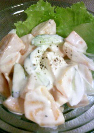 シャキシャキっと！柿のサラダ-レシピのメイン写真
