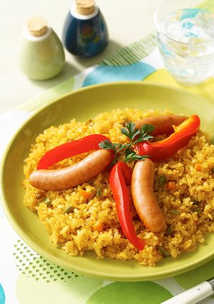 炊飯器で作るシャウエッセンのカレーピラフ-レシピのメイン写真
