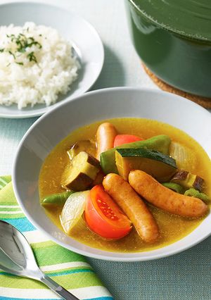 大きめ夏野菜のシャウエッセンスープカレー-レシピのメイン写真