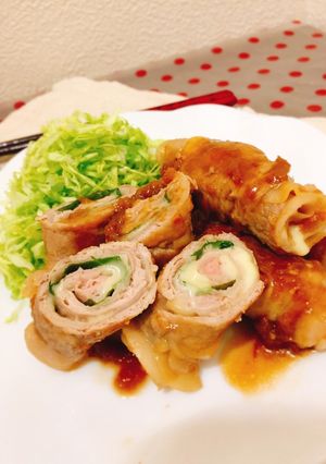 新食感！梅しそチーズのもっちり豚肉ロール-レシピのメイン写真