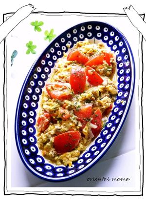№2ストックdeトマトチーズスクランブル-レシピのメイン写真
