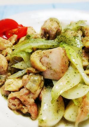 鳥もも肉と新玉葱ののり塩炒め☆-レシピのメイン写真