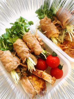 豚巻きカイワレの生姜焼き丼-レシピのメイン写真