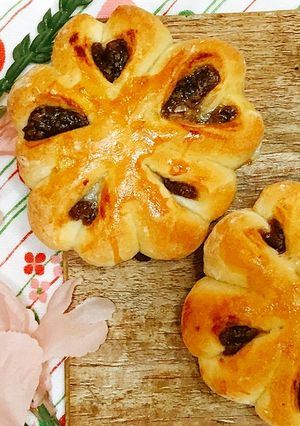 捏ねなし✿桜形のこしあんぱん✿-レシピのメイン写真