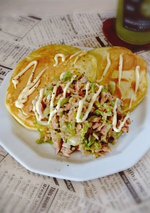 ツナとキャベツのホットケーキランチ-レシピのメイン写真
