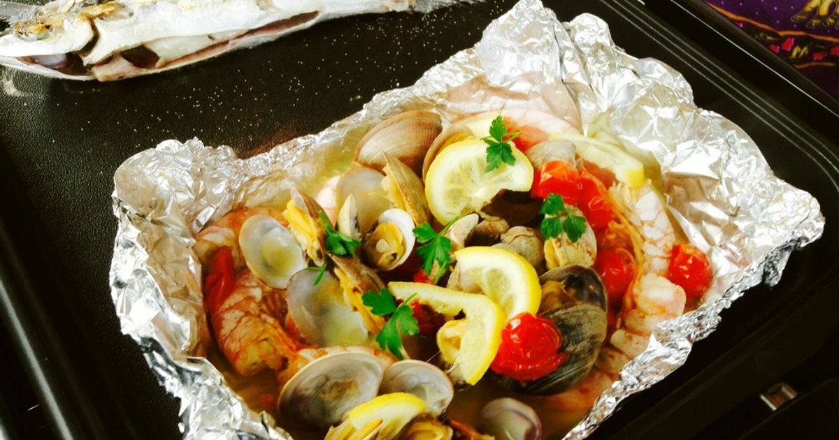 Bbqに☆簡単魚貝のホイル蒸し by chichiino 【クックパッド】 簡単