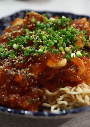 冷やし豚キムジュレまぜごま味ラーメン-レシピのメイン写真
