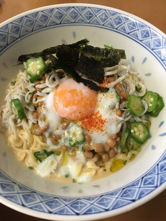 冷やし納豆しらす豆乳みそラーメン-レシピのメイン写真