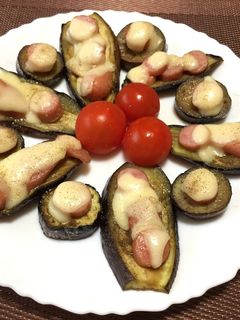 ナスのウィンナーチーズ焼き!(^^)!-レシピのメイン写真