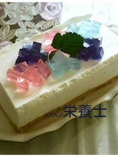 ★簡単絶品本格的♪紫陽花レアチーズケーキ-レシピのメイン写真