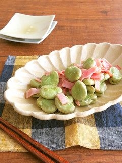 お弁当やおつまみに☆そら豆とベーコン炒め-レシピのメイン写真