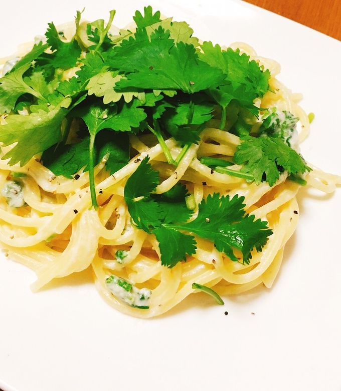パクチークリームパスタ-レシピのメイン写真
