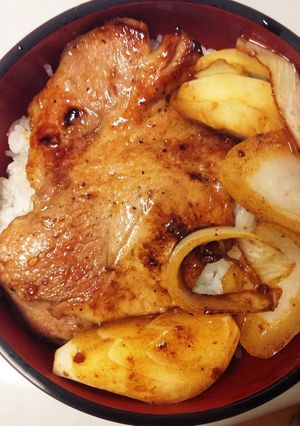 焼肉と玉ねぎのガーリックロースト丼-レシピのメイン写真