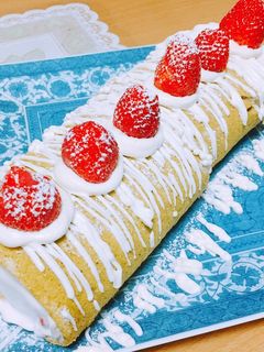 抹茶フルーツロールケーキ-レシピのメイン写真