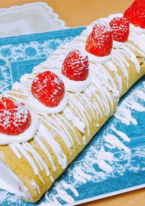 抹茶フルーツロールケーキ-レシピのメイン写真