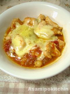 鶏むね肉のトマトチーズ煮込み♪-レシピのメイン写真