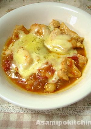 鶏むね肉のトマトチーズ煮込み♪-レシピのメイン写真