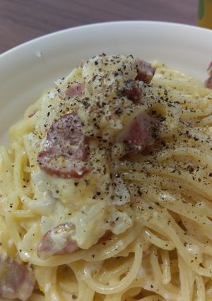 鴨ボナーラ（カルボナーラ）-レシピのメイン写真