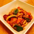 新玉、新じゃがの厚揚げ酢豚