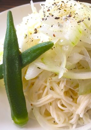 玉ねぎのリンゴ酢マリネのさっぱり素麺-レシピのメイン写真