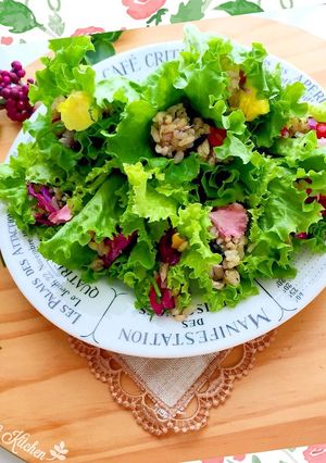 玄米ライスと レタスくるくるサラダ-レシピのメイン写真