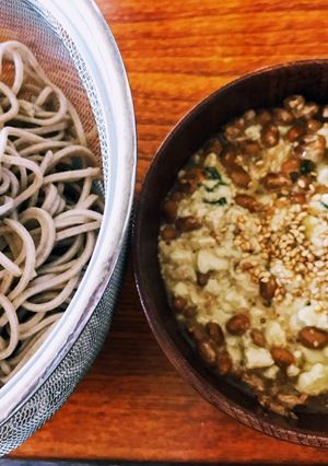 豆腐と納豆で食べる♪蕎麦ランチ♪-レシピのメイン写真